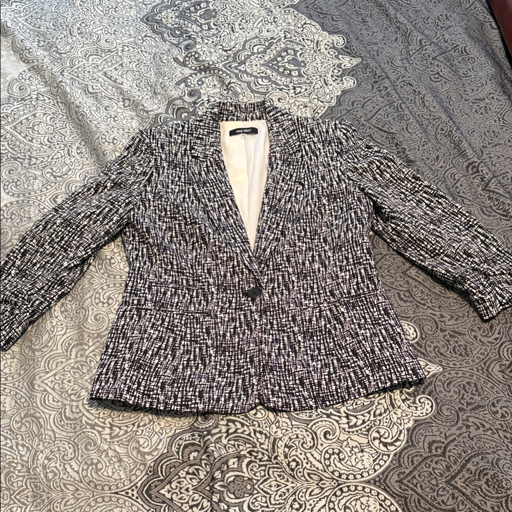 Nine West Monochrome Textured Blazer